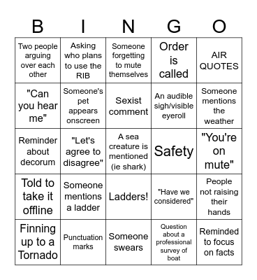Secret Bingo Card