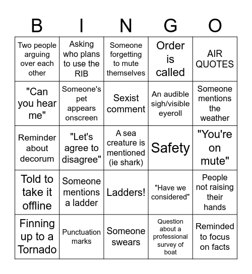 Secret Bingo Card