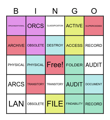 2025 Records Month Bingo Card