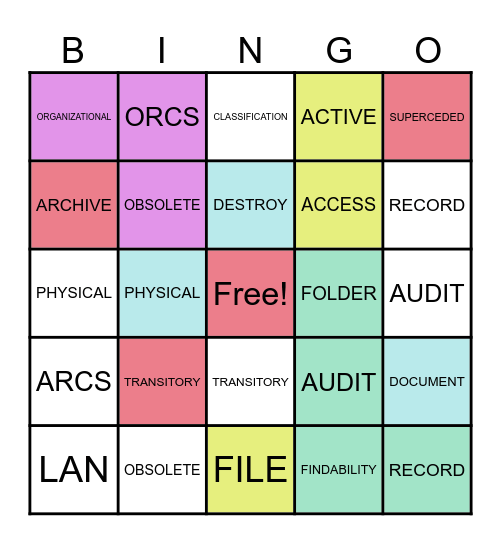 2025 Records Month Bingo Card