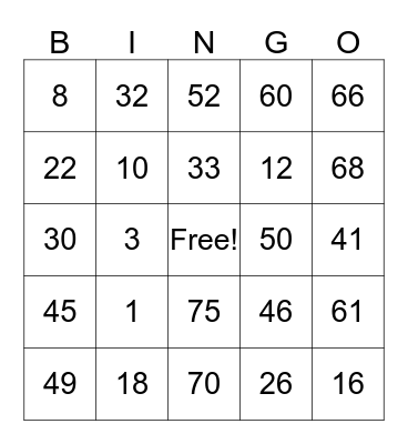 Environmental Services Week Bingo Card
