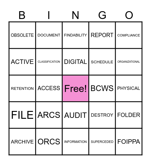 2025 Records Month Bingo Card