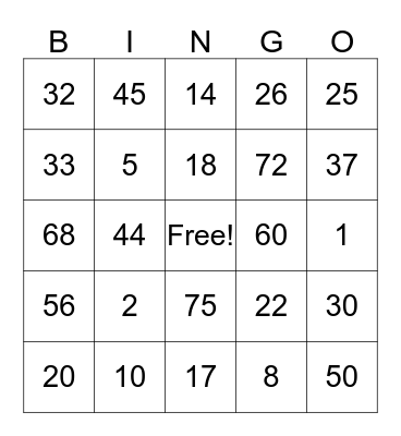 Environmental Services Week Bingo Card