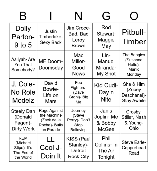 Radio Bingo January Birthdays Bingo Card