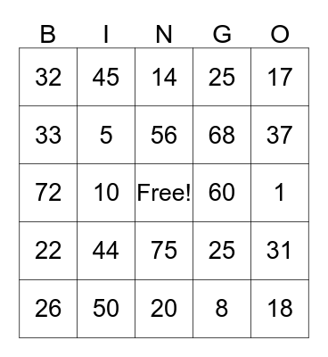 Environmental Services Week Bingo Card
