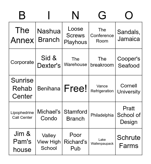 The Office Bingo - Round 2 Bingo Card