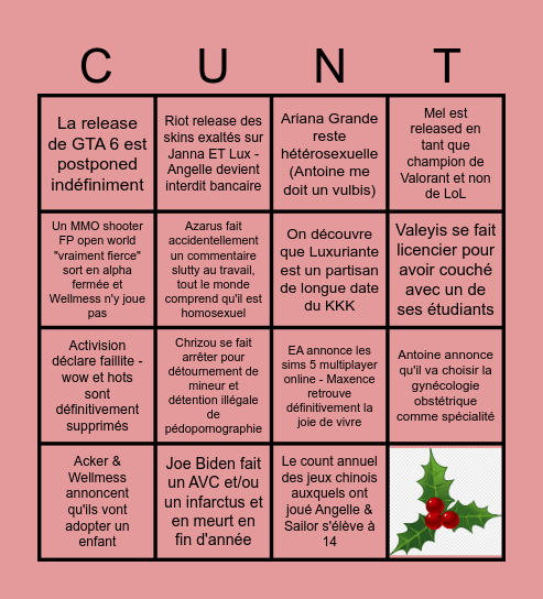 BINGO CARD 2025 Bingo Card