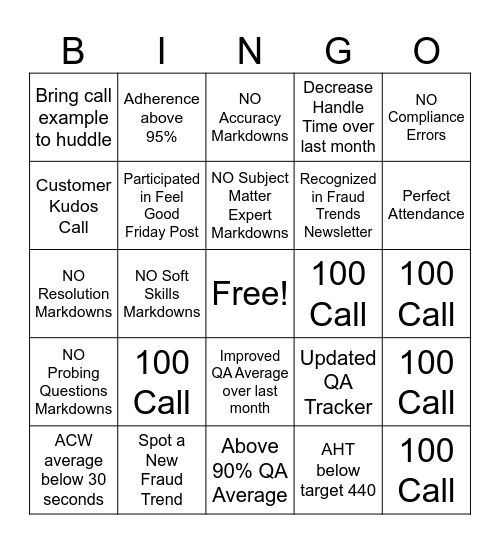 Team Janette Bingo Card