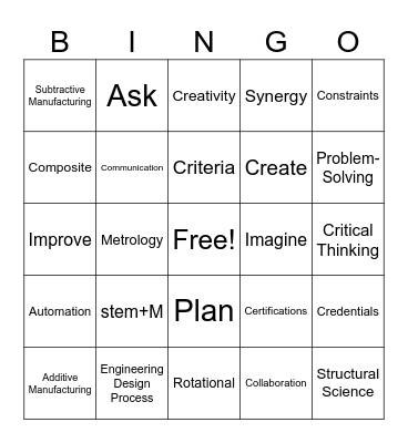 stem+M Bingo Card