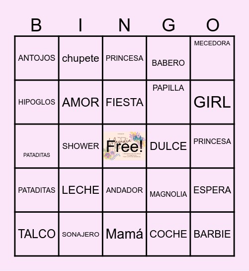 Baby Bingo Card