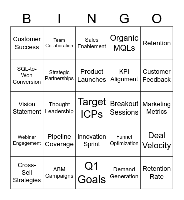 GTM Summit Bingo Card