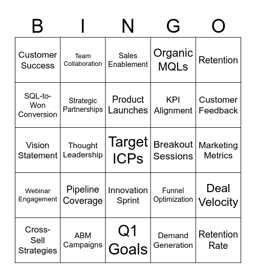 GTM Summit Bingo Card