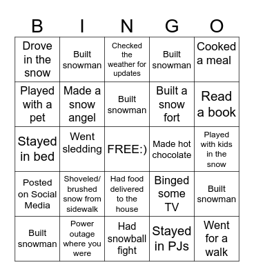 UNION STAR Bingo Card