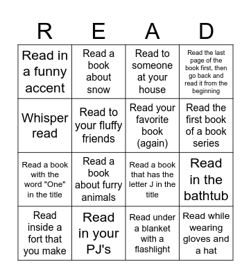 January Book Bingo Card