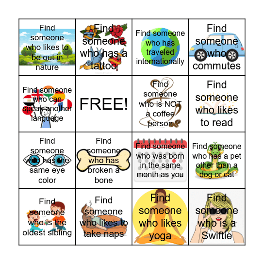 Getting to Know the Class! Bingo Card
