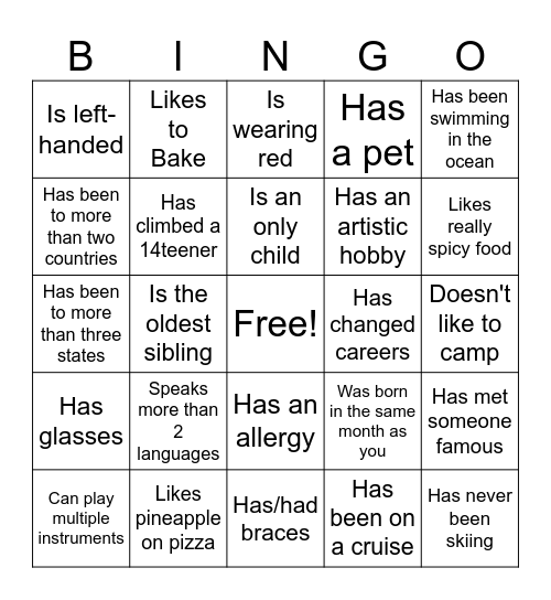 Icebreaker Bingo: Find Someone Who Bingo Card