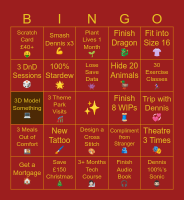 Kelsie’s Bingoals 2025 Bingo Card
