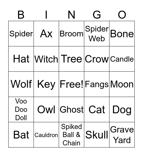 Halloween Bingo Card