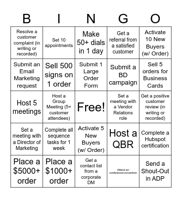 EAS Bingo Card