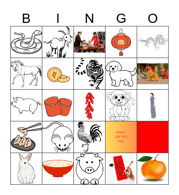 Chinese New Year Bingo Card