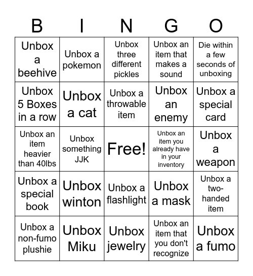 Autumn's Lethal Birthday Bingo Card