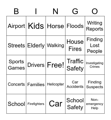 Law Enforcement BINGO Card