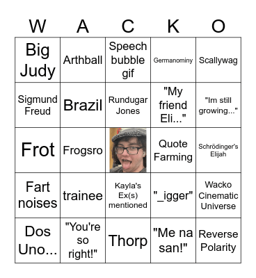 Club Wacko Core Bingo Card