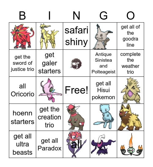 shiny Bingo for 2025 Bingo Card