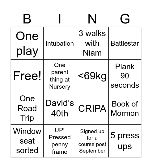 2025 Bingo Card