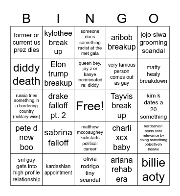 2025 BINGO Card