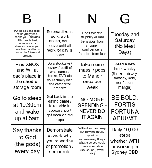 2025 GOALS Bingo Card