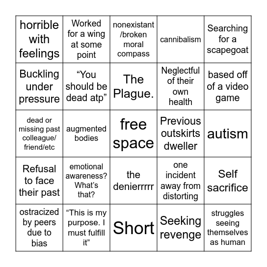 anzu sinner bingo Card