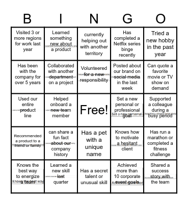 Bingo: Building Connections for Q1 Success! Bingo Card