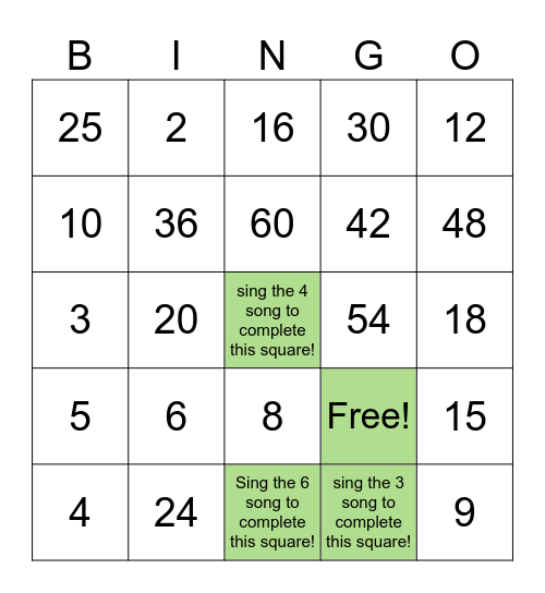 Facts practice Bingo Card