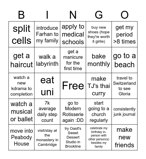 2025 Bingo Card