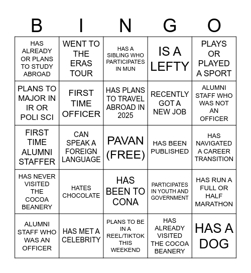 BINGO Card