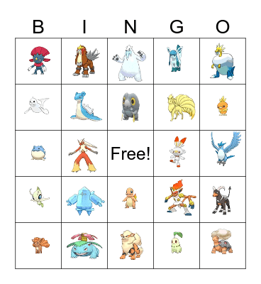 Fire/Ice Bingo Card