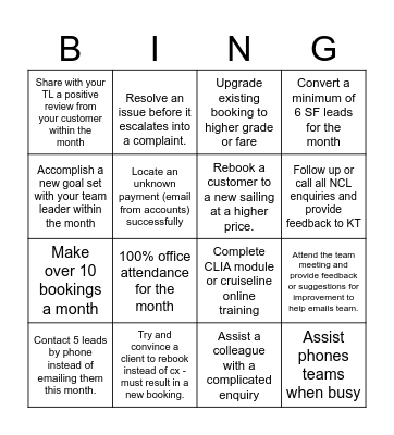 March Board - Emails Team Bingo Card