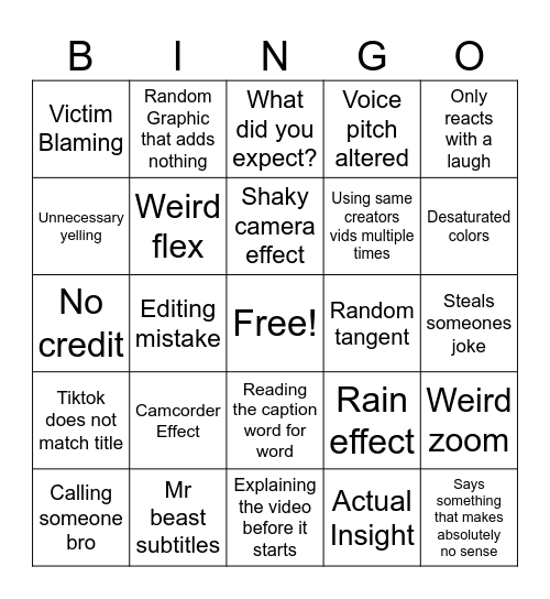 sniperwolf bbbingo Card