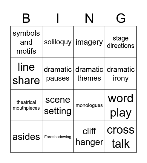 Theatrical devices Bingo Card