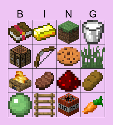 Minecraft Bingo Card