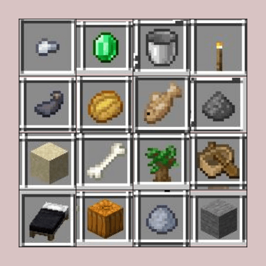 minecraft Bingo Card
