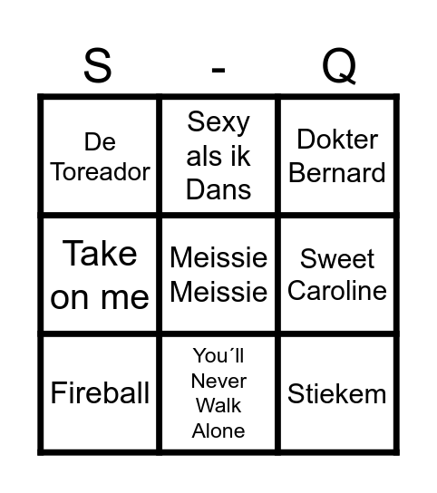 Super Quiz Bingo Card