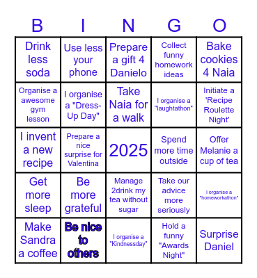 Happy New Year Class 34 Bingo Card