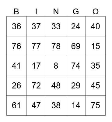 Year End Party Bingo Card