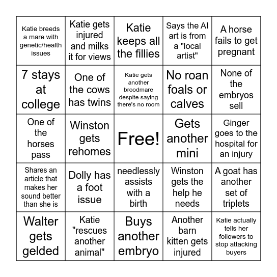 2025 KVS Bingo Card