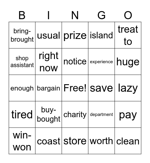Bingo 2bk unit 3 Bingo Card