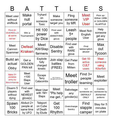 ULTIMATE SB BINGO Card
