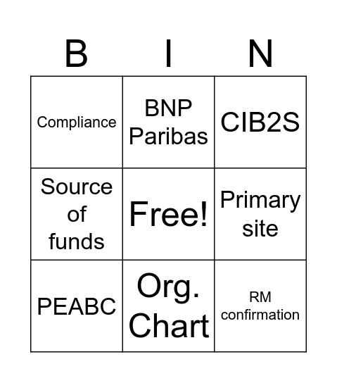 A very SATISFACTORY bingo Card