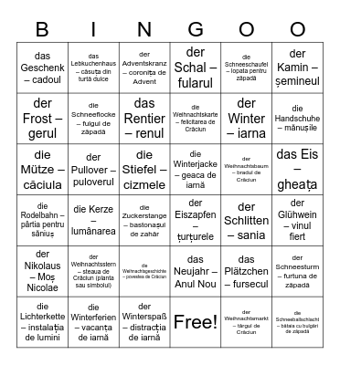 winter Bingo Card